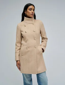Abrigo de mujer de paño grace en tweed - Salsa Jeans - FashionsVida