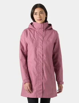 Women's Aden Long Rain Coat Pink L - Wildberry Pink - Female - Helly Hansen - FashionsVida