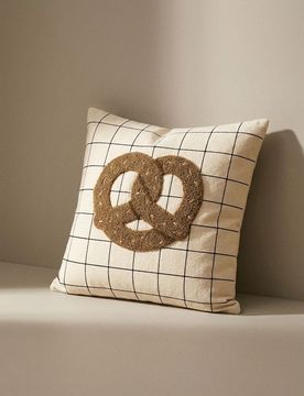 Federa per cuscino con motivo pretzel - multicolor