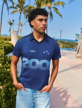 Polo Imprimé Rétro S Marine
