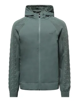 Mens Mirror Zip Up Hoodie In Green - Size X-Large - BOSS - FashionsVida