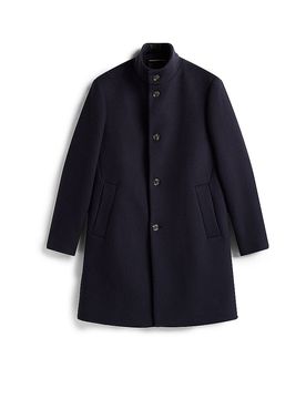 Wollmantel blau L herren