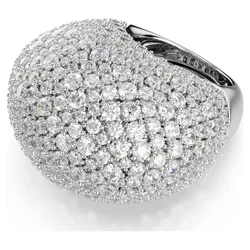 Anello cocktail Sublima, Grande, Bianco, Placcato rodio 50-55
