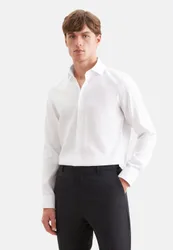 Slim Business Hemd Uni Weiß 36