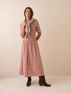 Pure Cotton Checked Midaxi Smock Dress Multi female - Nobody's Child - FashionsVida