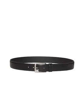 Cintura Jeans nera in pelle liscia con fibbia logo monogramma - Calvin Klein - FashionsVida