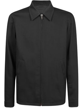 Pointed-collar Zip-front Shirt Jacket