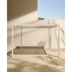 Pérgola con techo de lamas imitación madera Sonora