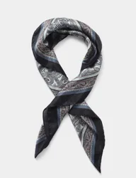 Printed Paisley Blue and White Scarf Multi female