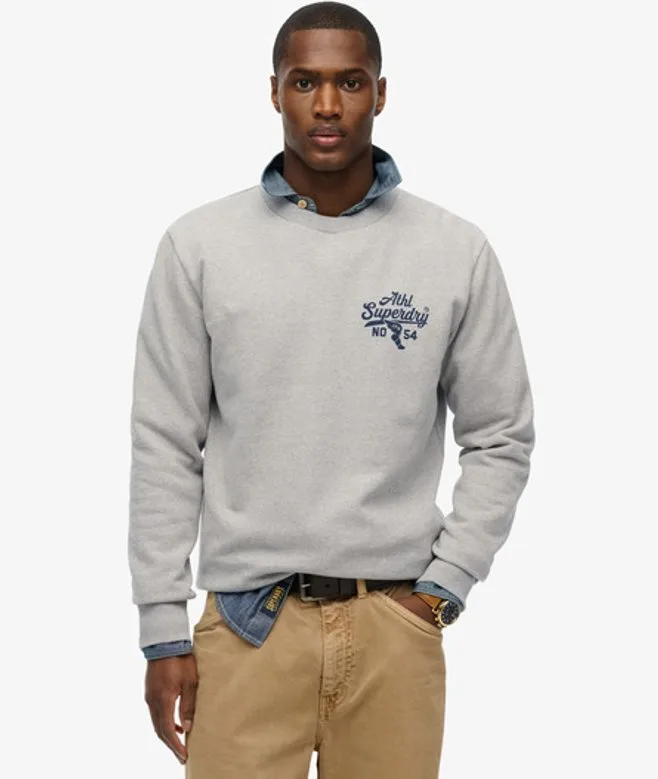 Superdry Men's Athletic Relaxed Sweatshirt Grau - Größe: XL - 79.99 - FashionsVida