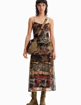 Robe midi tapisserie M. Christian Lacroix BROWN S female - Desigual - FashionsVida