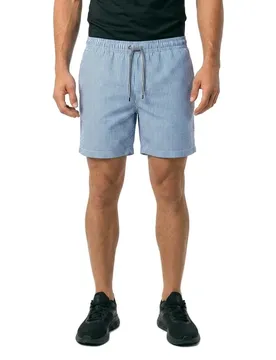 FaÇonnable Short De Bain Seersucker Marine Blue L Homme