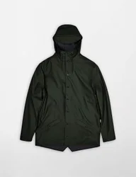 Waterproof Hooded Rain Jacket Dark Green female