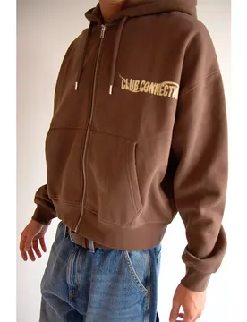 Felpa Con Zip Print Brown / Rain Drum 2XL