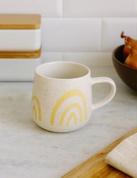 Tazza in ceramica con stampa - giallo