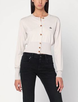 Embroidered-logo Crop-length Cardigan