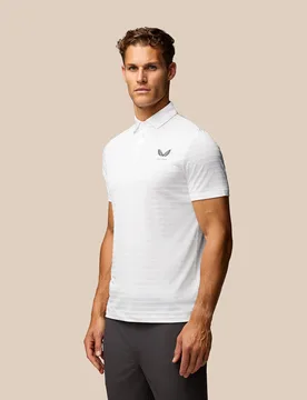 Golf Pinnacle Pique Stripe Polo - White WHITE M male - Castore - FashionsVida