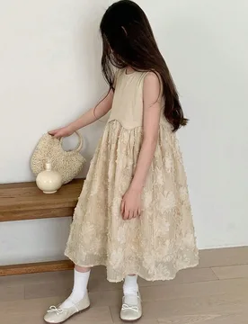 Vestido sin mangas de cuello redondo para niñas, ropa de otoño y verano para niñas preadolescentes - Shein - FashionsVida