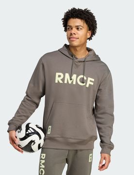 Felpa con cappuccio Seasonal Real Madrid M Utility Grey / Almost Lime
