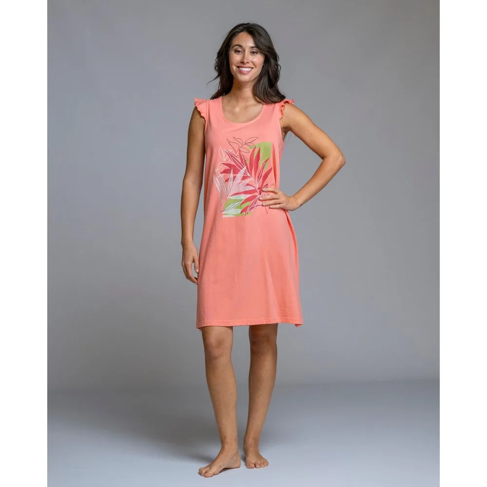 Camisón algodón orgánico sin mangas liso - Señoretta - FashionsVida