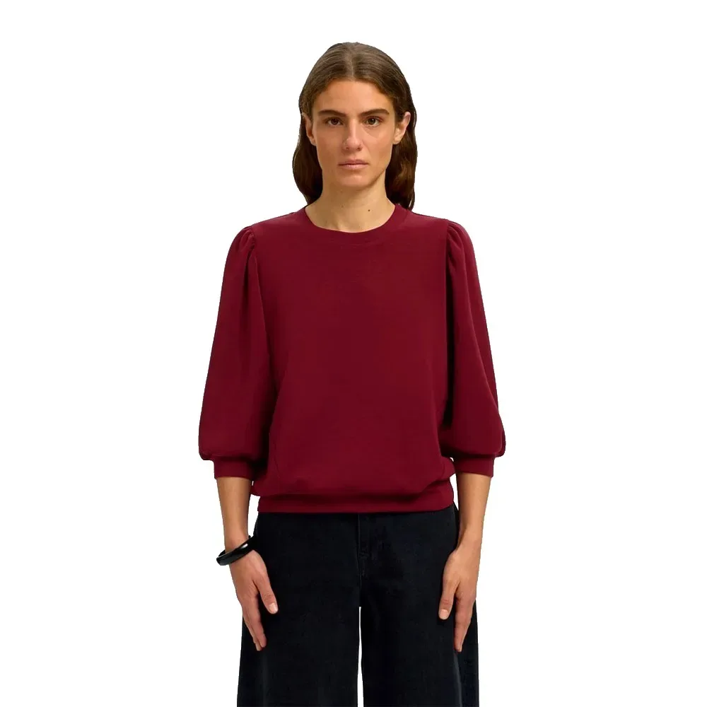 Blusa A Maniche 3/ Tenny Tawny Port L - Selected - FashionsVida