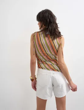 TSMOA MESH ASYMETRIC TOP JRS female - XS - FashionsVida