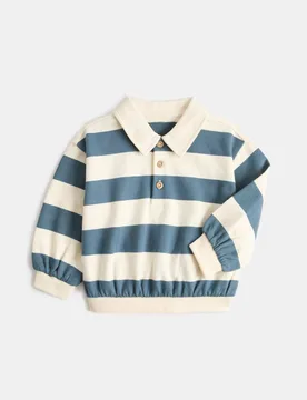 Pure Cotton Single Jersey Rugby Shirt (0-5 Yrs) Navy male - M&S - FashionsVida