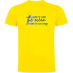 Up And Down Short Sleeve T-shirt Yellow 2XL Men