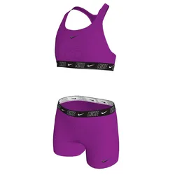 Logo Tape Racerback Bikini Vivid Purple 13-15 Years Girls
