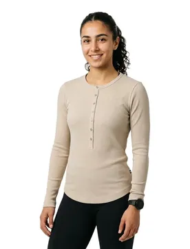 Maglietta A Maniche Lunghe Henley Dk Brick 2XL