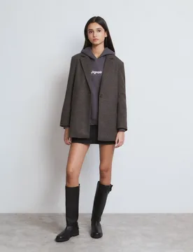 Abrigo de mujer largo medio cuadritos - Brownie - FashionsVida