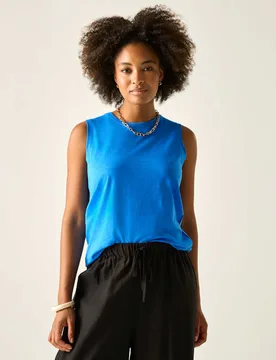 Fariene Pure Cotton Crew Neck Vest Top Blue female - Regatta - FashionsVida