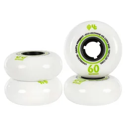 Roues De Patins Earth 90a 4 Unités White / Green / Black 60 mm unisex
