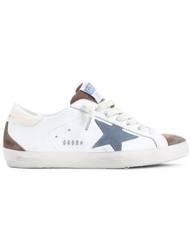 Men's Super Star Leather Upper and Suede Heel Sneakers