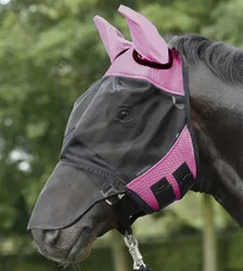 Fliegenmaske FLY COVER PRO pink-schwarz SH