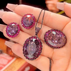 Jewelry Gold-Plated Dried Rose High-Grade Egg-Shaped Set for Women15*20