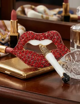 Stylish Rhinestone Lip Brooches for Women Enamel Figure Smoking Pins Friend Event Party New Gifts Jewelry Decoration Accessories - Aliexpress - FashionsVida
