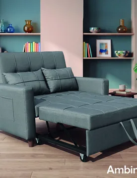 In1 Zweisitzer Schlafsofa dunkelgrau - Ambiness - FashionsVida
