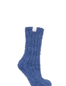 Pair Midnight Feather Slipper Socks Ladies 4-8 Ladies - - Blue - Size: Small - ELLE - FashionsVida