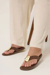 Disk Sandals In Extra Wide EEE Fit - Chocolate - Size: 5EEE