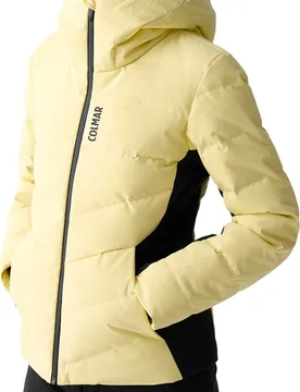 Warme und wasserfeste Skijacke Ladies Ski Down Jacket Vanilla Black für Damen aus Softshell Größe 40 FR Gelb - Colmar - FashionsVida