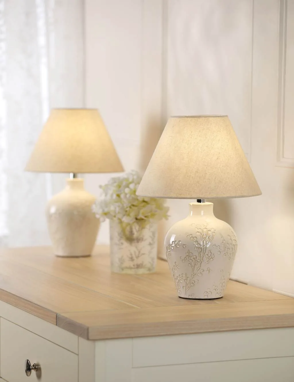 Set of 2 Pussywillow Table Lamps Silver - Laura Ashley - FashionsVida