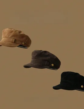 Pieza Gorra octagonal estilo marino vintage de ante premium, gorra plana tipo newsboy para mujer, sombrero de pintor versátil coreano de unicolor, go - Shein - FashionsVida
