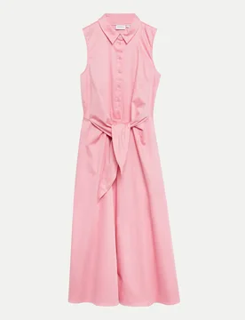 Hemdblusenkleid mit Bindegürtel Rosa 40 - Comma - FashionsVida