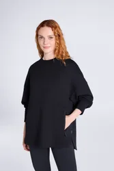 Vicky Womens Longline Sweat - Black - Black - Size: L