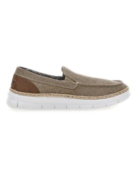 Mocassini taupe in tessuto con tallone a contrasto MXM518A66 42