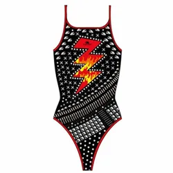 Heavy Rock Thin Strap Swimsuit Black 5-6 Years Girls
