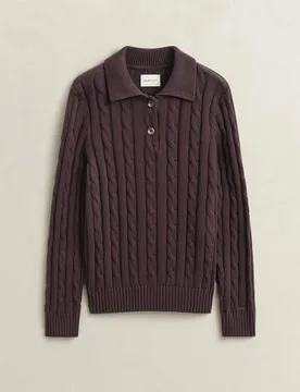 Jersey de mujer de manga larga con cuello con botones - Gant - FashionsVida
