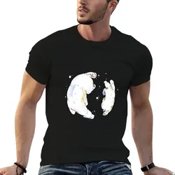 Polar Bear and Cub, taking a swim. T-Shirt Plus Size Basic Short Sleeve Top