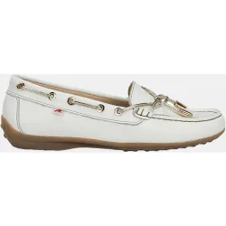 Mocasin de mujer en piel con adorno de lazo